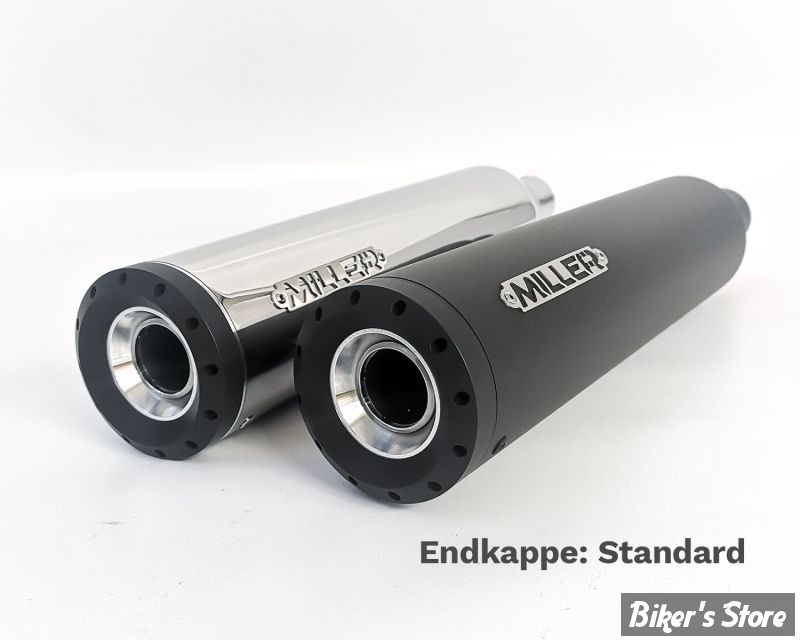 - SILENCIEUX - MILLER - SPORTSTER 86/03 - SILVERADO - EMBOUT : STANDARD : NOIR  / CORPS : POLI - HOMOLOGUE -  HD-SP-S-X49.01