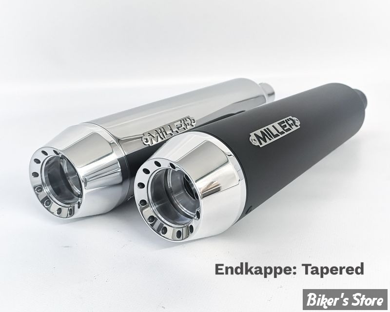 - SILENCIEUX - MILLER - SPORTSTER 86/03 - SILVERADO - EMBOUT : TAPERED : POLI  / CORPS : POLI - HOMOLOGUE - HD-SP-S-X49.04