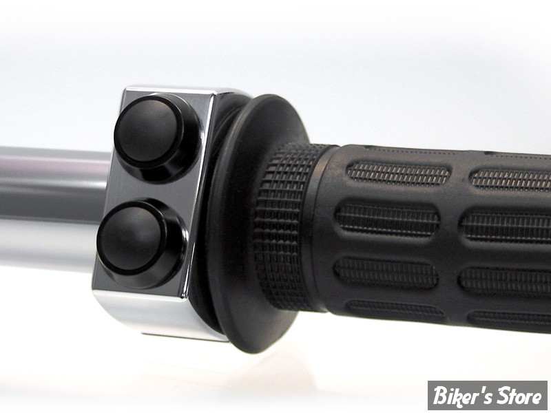 Poignées Guidon Moto Café Racer 22mm - Paire Noire Aluminium Pour Custom