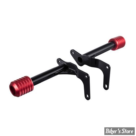 CRASH BAR - SOFTAIL MILWAUKEE EIGHT 2018/2024 - ADVANDBLACK USA - PROTEK REAR PERFORMANCE CRASH BAR - CORPS : NOIR - EMBOUTS : CNC ROUGE - STRSG-BL CNCS-R