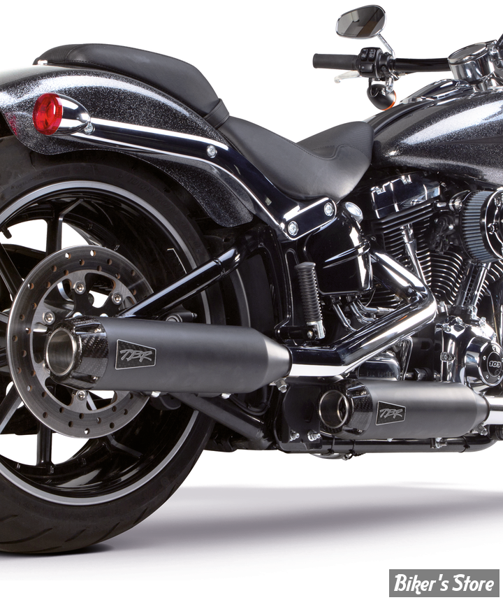- Silencieux TWO BROTHERS RACING - SOFTAIL 07/17 FLST / FXCWC / FXSB / FXST- SHORTY SLIP-ON  3" - NOIR / NOIR CARBONE - 005-3760499D