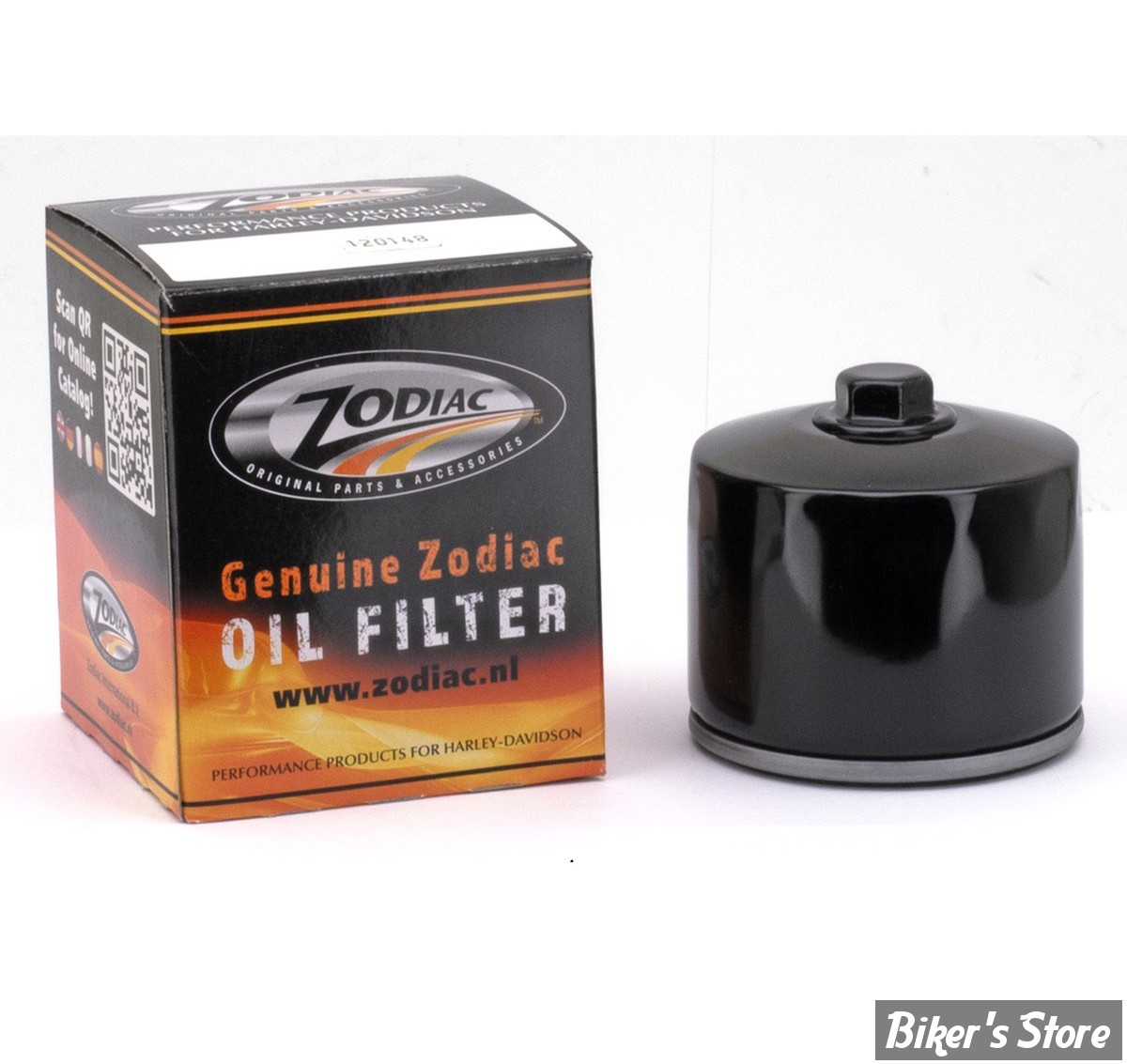 FILTRE A HUILE - SPORTSTER 80/84 ET FL/FX 82/84 - ZODIAC - TYPE : MAGNETIQUE DOUBLE ACTION 30 MICRONS - NOIR - 63782-80 ET 63810-80A