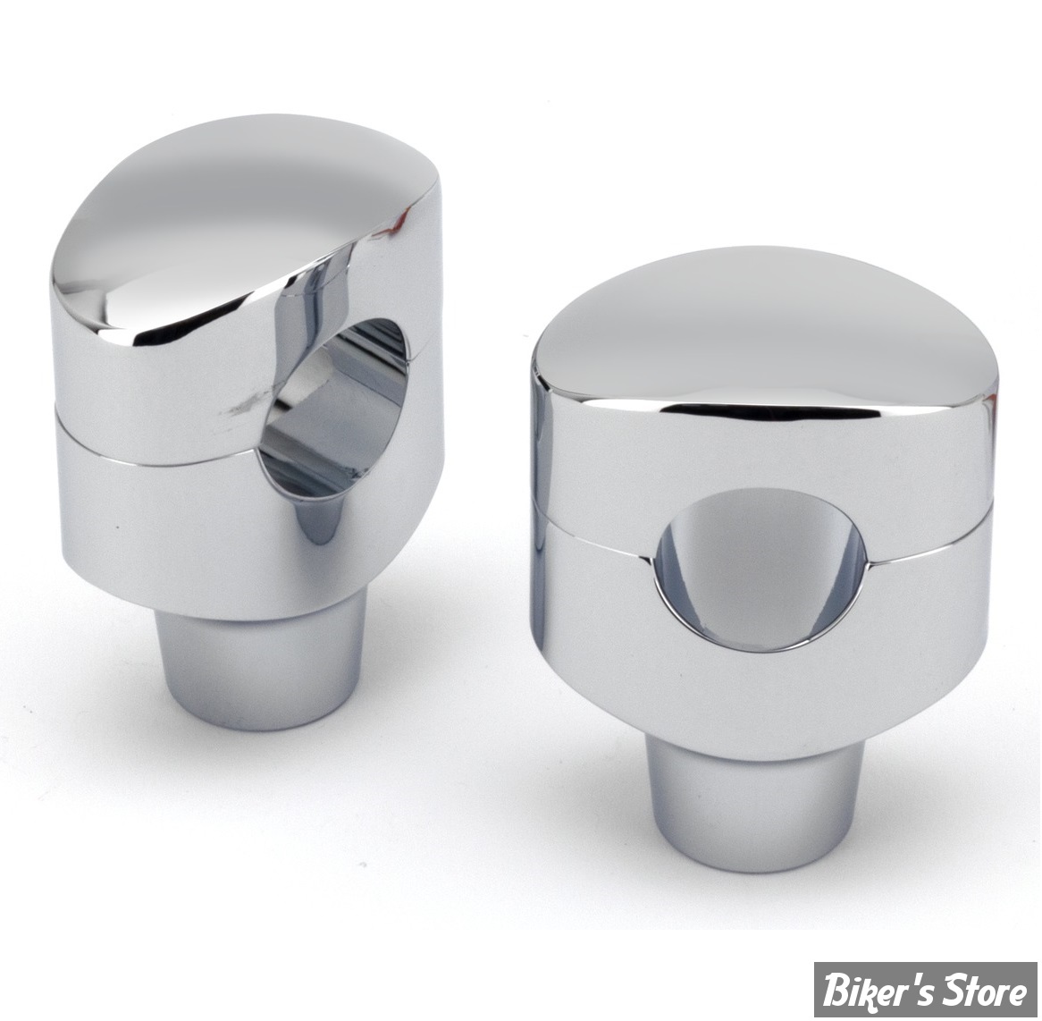 RISERS ZODIAC / SMOOTHIE - RISERS ZODIAC - FUSION OVALE - LISSE - HAUTEUR : 2" (50MM) - CHROME