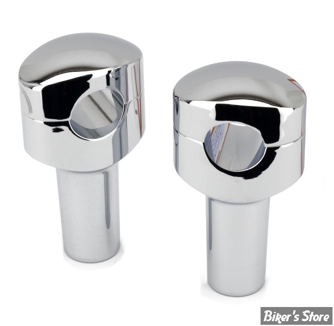 RISERS ZODIAC / SMOOTHIE - RISERS ZODIAC - FUSION OVALE - LISSE - HAUTEUR : 3" (76MM) - CHROME