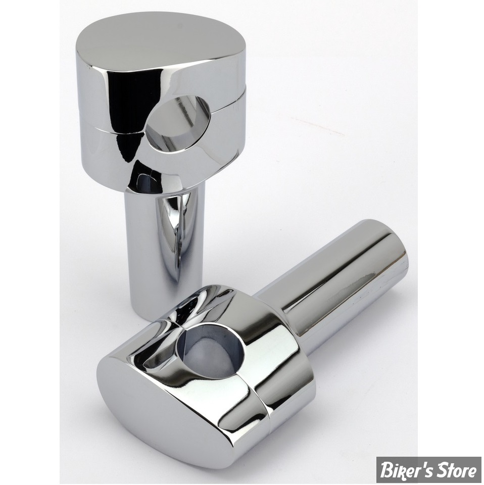 RISERS ZODIAC / SMOOTHIE - RISERS ZODIAC - FUSION OVALE CONIQUE - LISSE - HAUTEUR : 4" (100MM) - CHROME