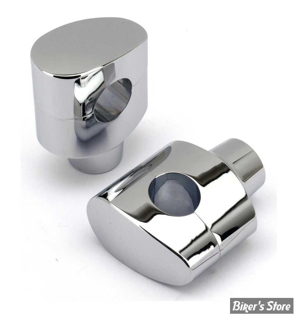 RISERS ZODIAC / SMOOTHIE - RISERS ZODIAC - FUSION OVALE CONIQUE - LISSE - HAUTEUR : 2" (50MM) - CHROME