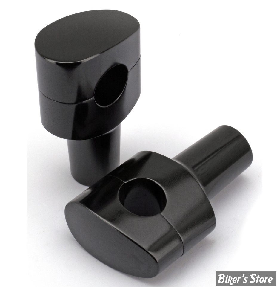 RISERS ZODIAC / SMOOTHIE - RISERS ZODIAC - FUSION OVALE CONIQUE - LISSE - HAUTEUR : 3" (76MM) - NOIR