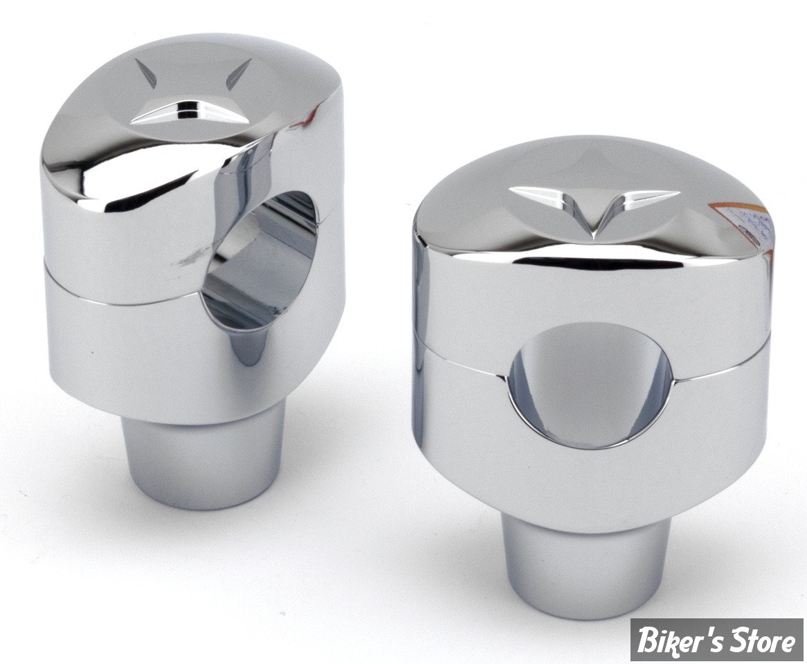 RISERS ZODIAC / LONE STAR - RISERS ZODIAC - OVALE FUSION - LONE STAR - HAUTEUR : 2" (50MM) - CHROME