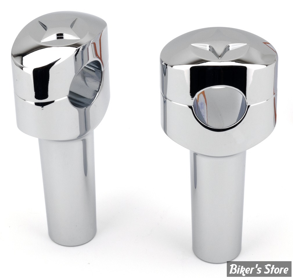 RISERS ZODIAC / LONE STAR - RISERS ZODIAC - OVALE FUSION - LONE STAR - HAUTEUR : 4" (100MM) - CHROME