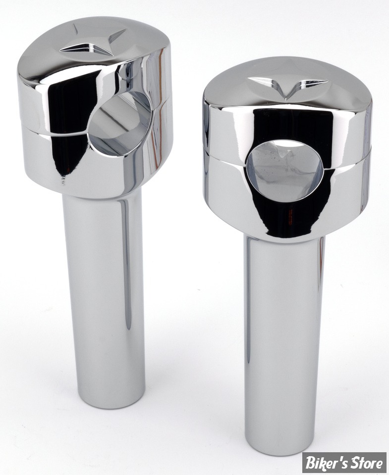 RISERS ZODIAC / LONE STAR - RISERS ZODIAC - OVALE FUSION - LONE STAR - HAUTEUR : 5" (127MM) - CHROME