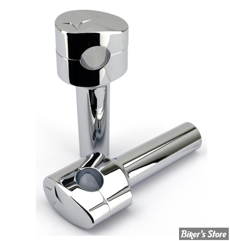 RISERS ZODIAC / LONE STAR - RISERS ZODIAC - OVALE CONIQUE FUSION - LONE STAR - HAUTEUR : 5" (127MM) - CHROME