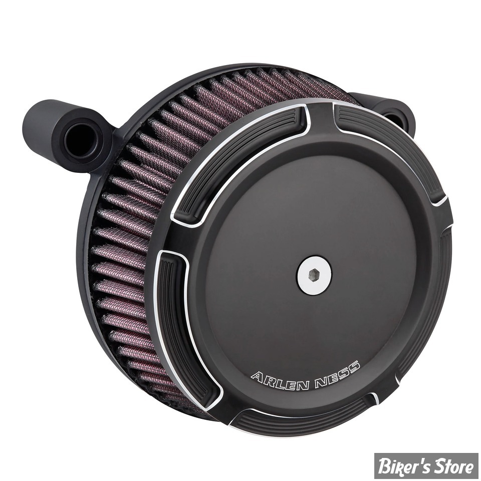 KIT FILTRE A AIR A.NESS - TOURING 99/01 - BIG SUCKER STAGE 1 - FILTRE STANDART ROUGE - BEVELED - NOIR - 18-363