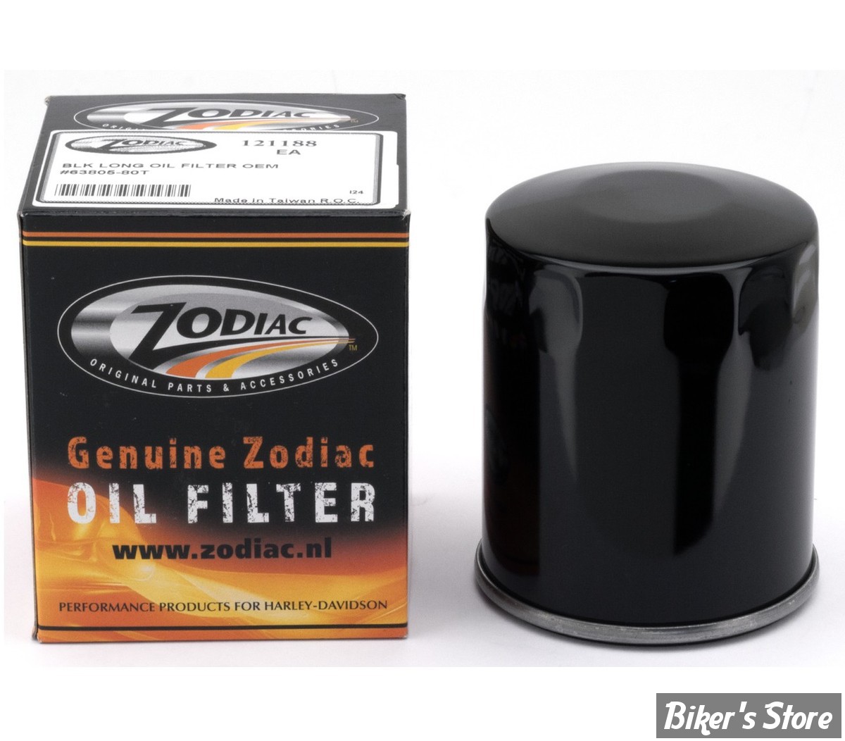 FILTRE A HUILE - SPORSTER EVOLUTION 86/22 / XR1200 08/13 - ZODIAC - TYPE : STOCK 30 MICRONS - NOIR  - LONG - 63796-77A ET 63805-80A