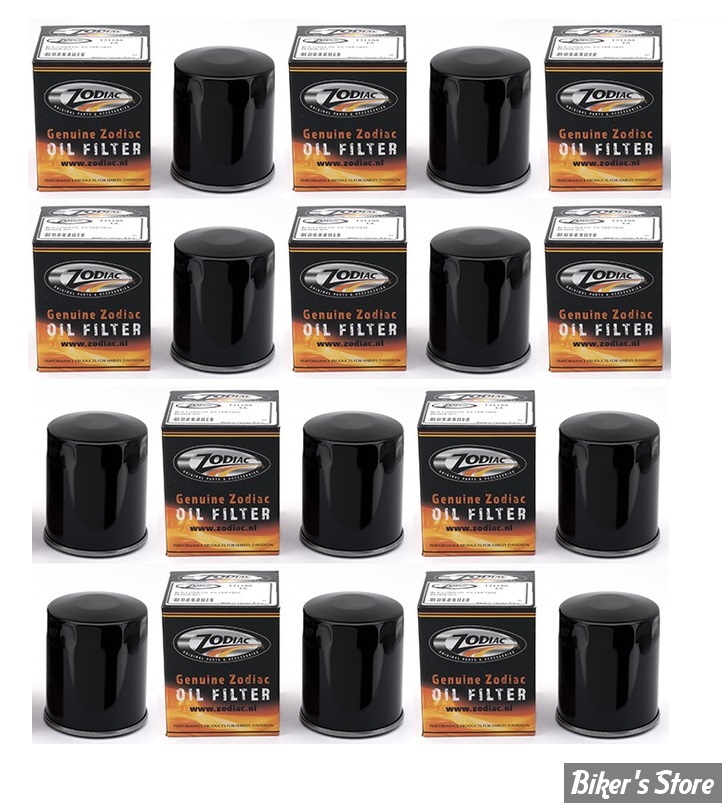 FILTRE A HUILE - SPORSTER EVOLUTION 86/22 / XR1200 08/13 - ZODIAC - TYPE : STOCK 30 MICRONS - NOIR  - LONG - 63796-77A ET 63805-80A - LES 10 PIECES