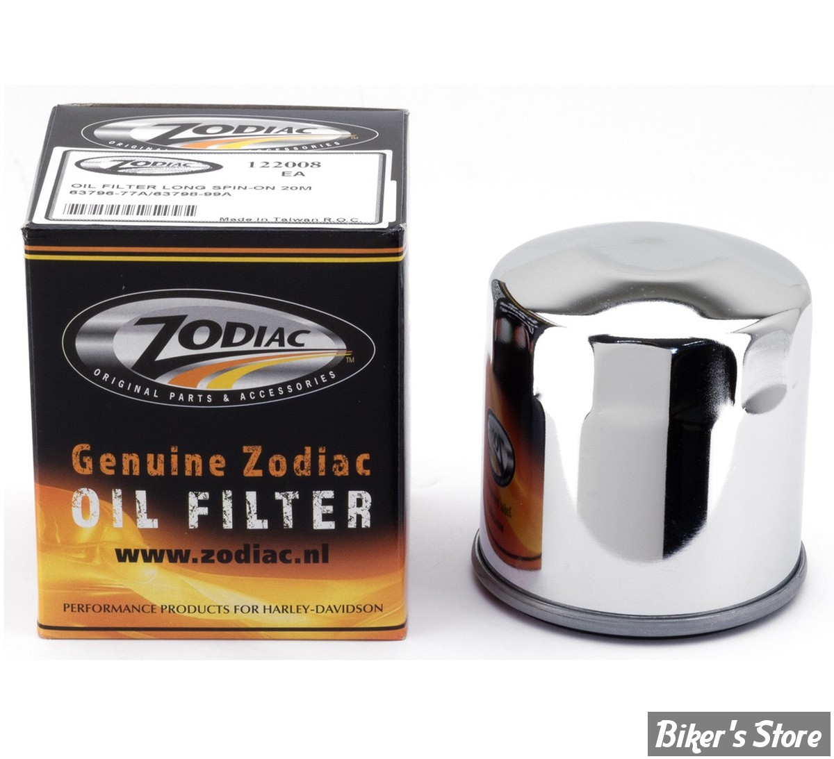 FILTRE A HUILE - SPORSTER EVOLUTION 86/22 / XR1200 08/13 - ZODIAC - TYPE : STOCK 30 MICRONS - CHROME  - COURT - 63796-77A ET 63805-80A