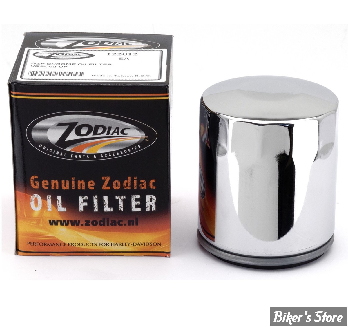 FILTRE A HUILE - V-ROD 02UP - ZODIAC - 10 MICRONS - CHROME -  OEM 63793-01/K