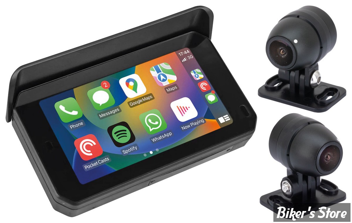 BIKE2PLAY AVEC CAMÉRAS DVR AVANT & ARRIÈRE - CARPLAY & ANDROID AUTO