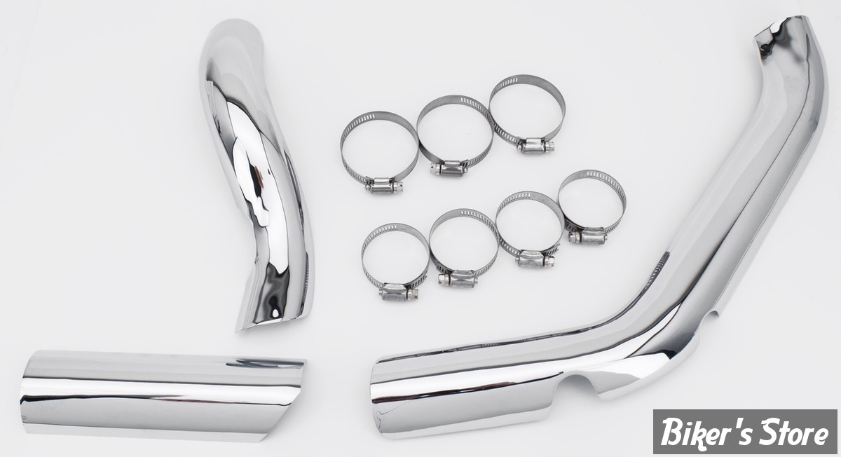 - KIT Collecteur d'echappement 2 EN 1 - 1 3/4 - SHOVEL 70/84 FL AVEC DEMARREUR ELEC. OU KICK : KIT DE PARES-CHALEUR - 30-0333 - CHROME
