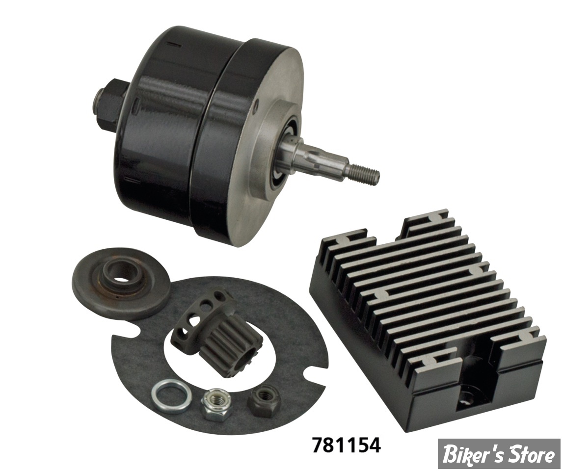 KIT ALTERNATEUR POUR MODELES AVEC GENERATRICE - 12V - 45CI 1936/1973 - VOLT TECH - NOIR / NOIR - 32-1785