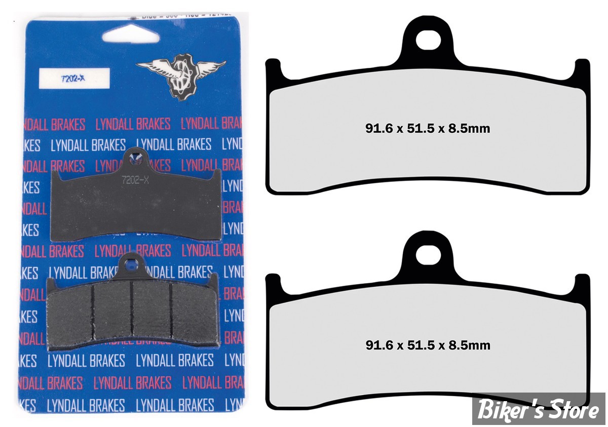 112X6B ET 112X6RSB - PLAQUETTES POUR ETRIERS PERFORMANCE MACHINE - 112X6B ET 112X6RSB / BUELL - OEM 42386-98Y / H0300.FA - LYNDALL BRAKES - XTREME - 7202-X