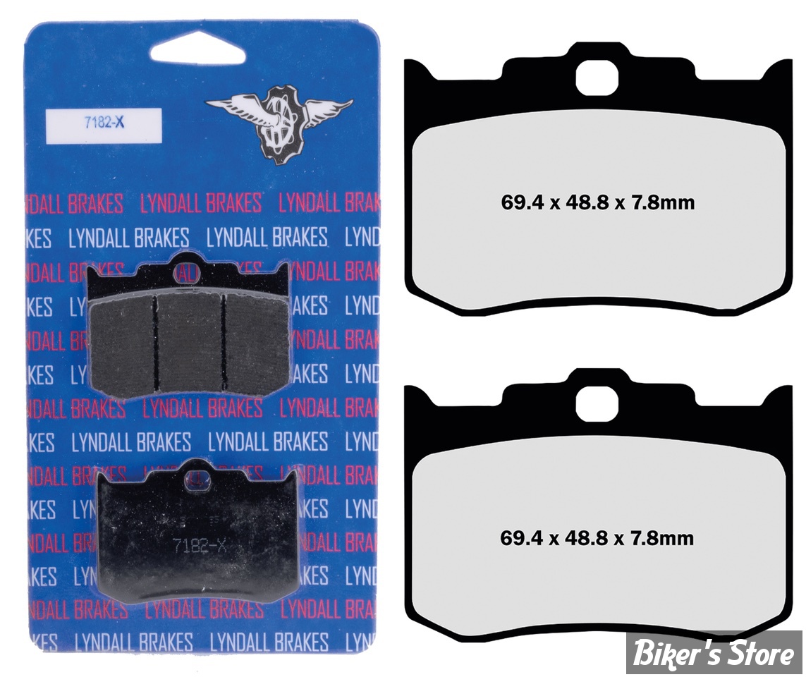 - PLAQUETTES DE FREIN ARRIERE / AVANT - OEM 2201170 / 2201171 / 50-061 - INDIAN 02/08 - LYNDALL BRAKES - XTREME - 7182-X