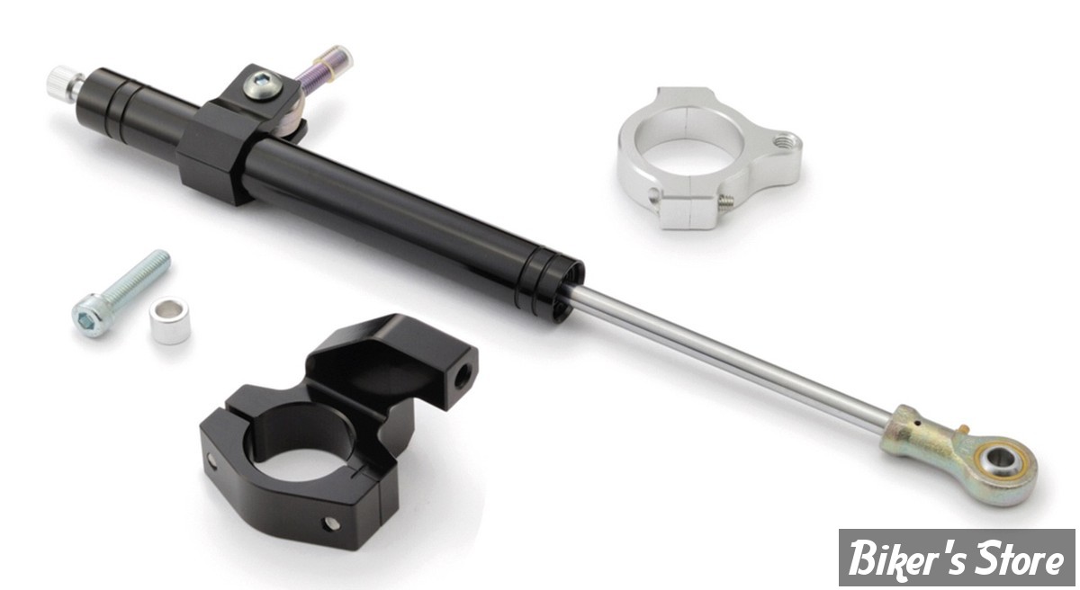 - AMORTISSEUR DE DIRECTION - FOURCHE 39MM - FXR 88/94 - NOIE ANODISÉ -  