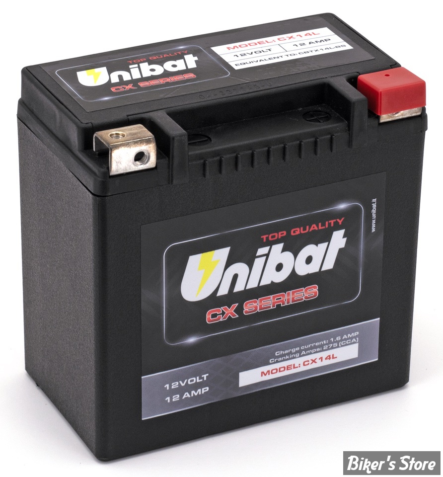 BATTERIE - 65958-04 - Unibat AGM CX14L (OEM 65958-04), 275CCA, 12AH - 