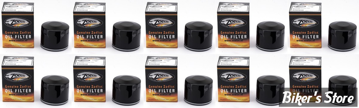 FILTRE A HUILE - SPORTSTER 80/84 ET FL/FX 82/84 - ZODIAC - TYPE : STOCK 30 MICRONS - 63782-80 ET 63810-80A - NOIR - LES 10 PIÈCES