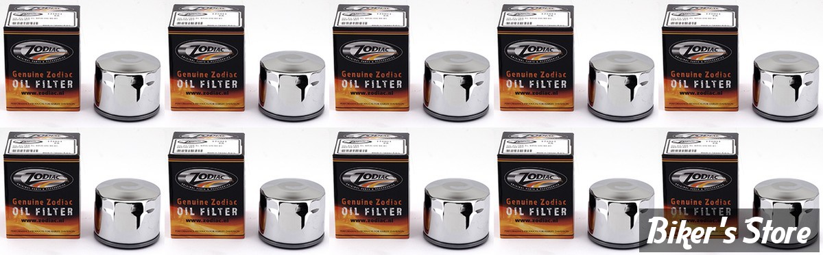 FILTRE A HUILE - SPORTSTER 80/84 ET FL/FX 82/84 - ZODIAC - TYPE : STOCK 30 MICRONS - 63782-80 ET 63810-80A - CHROME - LES 10 PIÈCES