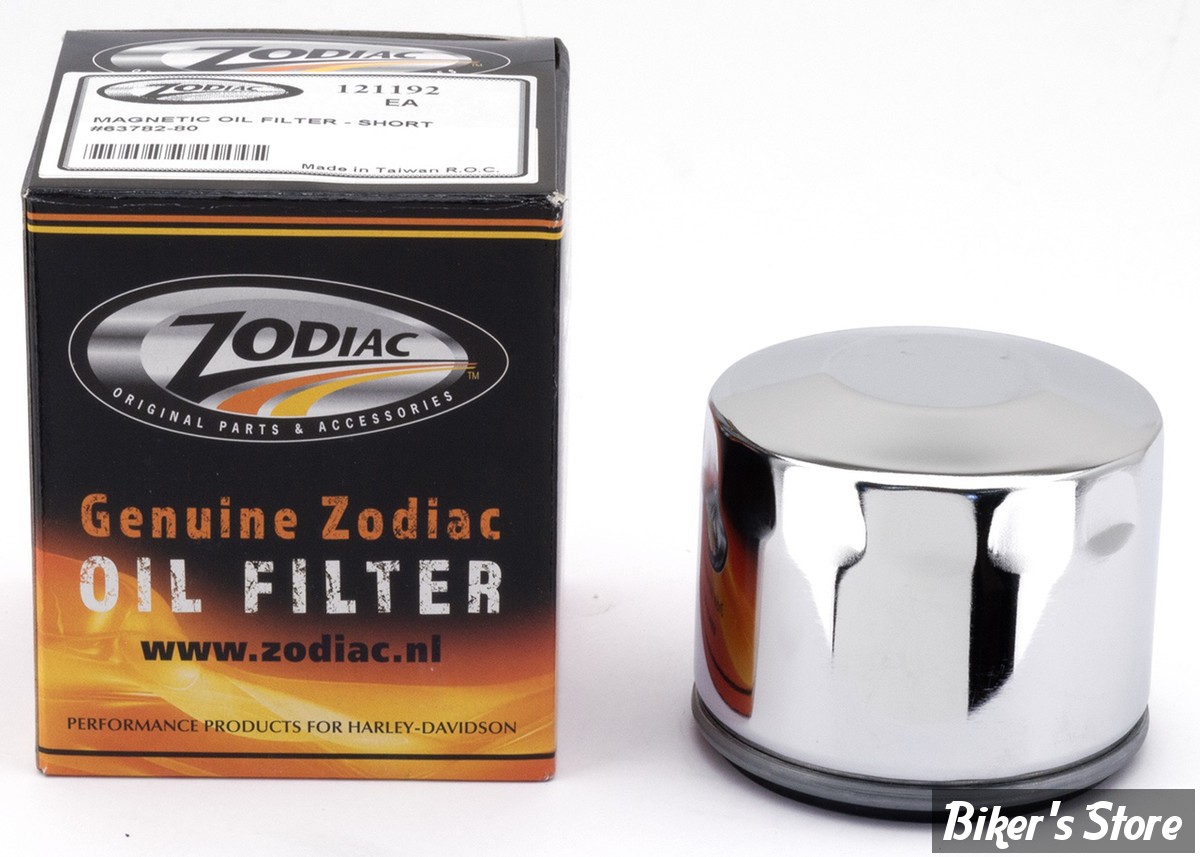 FILTRE A HUILE - SPORTSTER 80/84 ET FL/FX 82/84 - ZODIAC - TYPE : 30 MICRONS MAGNETIQUE - 63782-80 ET 63810-80A - CHROME - LA PIÈCE