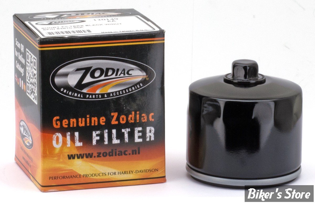 FILTRE A HUILE - SPORTSTER 80/84 ET FL/FX 82/84 - ZODIAC - TYPE : STOCK 30 MICRONS - 63782-80 ET 63810-80A - NOIR AVEC ECROU - LA PIÈCE