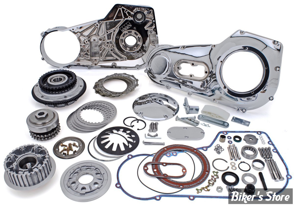 - KIT DE TRANSMISSION PAR CHAÎNE PRIMAIRE - SOFTAIL 1999/2006 - Primaire complet (sans chaime primaire) avec carter interne et externe chromés