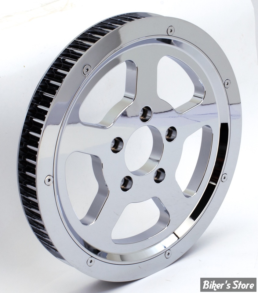 65 DENTS / 1 1/8" - POULIE ARRIÈRE - CUSTOM TYPE - BIGTWIN 00/06 - ZODIAC - CHROME