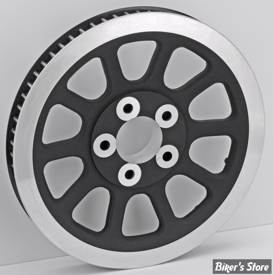 - 66 DENTS / 1" - POULIE ARRIÈRE - OEM 40114-07 - DYNA 07/17 -  OEM TYPE - NOIR / USA - ZODIAC