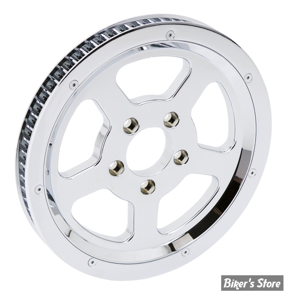 65 DENTS / 20mm - POULIE ARRIÈRE - CUSTOM TYPE - BIGTWIN 00/06 - ZODIAC - CHROME