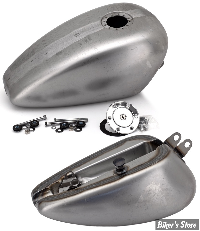 RESERVOIR  REPLICA - SPORTSTER 95/03 - 3.4 GALLONS / 12.90 LITRES - PEANUT AVEC BORDS ARRONDIS - BOUCHON TRAPPE AVIA