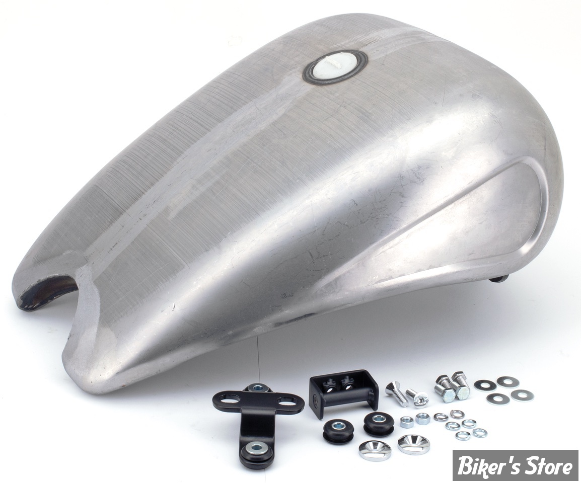 RESERVOIR D'ESSENCE - 4.3 GALLONS - SOFTAIL 1984/1999 - ALLONGÉ DE 2" - AVEC EMPREINTE LATERALES - CAPACITE : 4.3 GALLONS - POUR BOUCHON A VIS