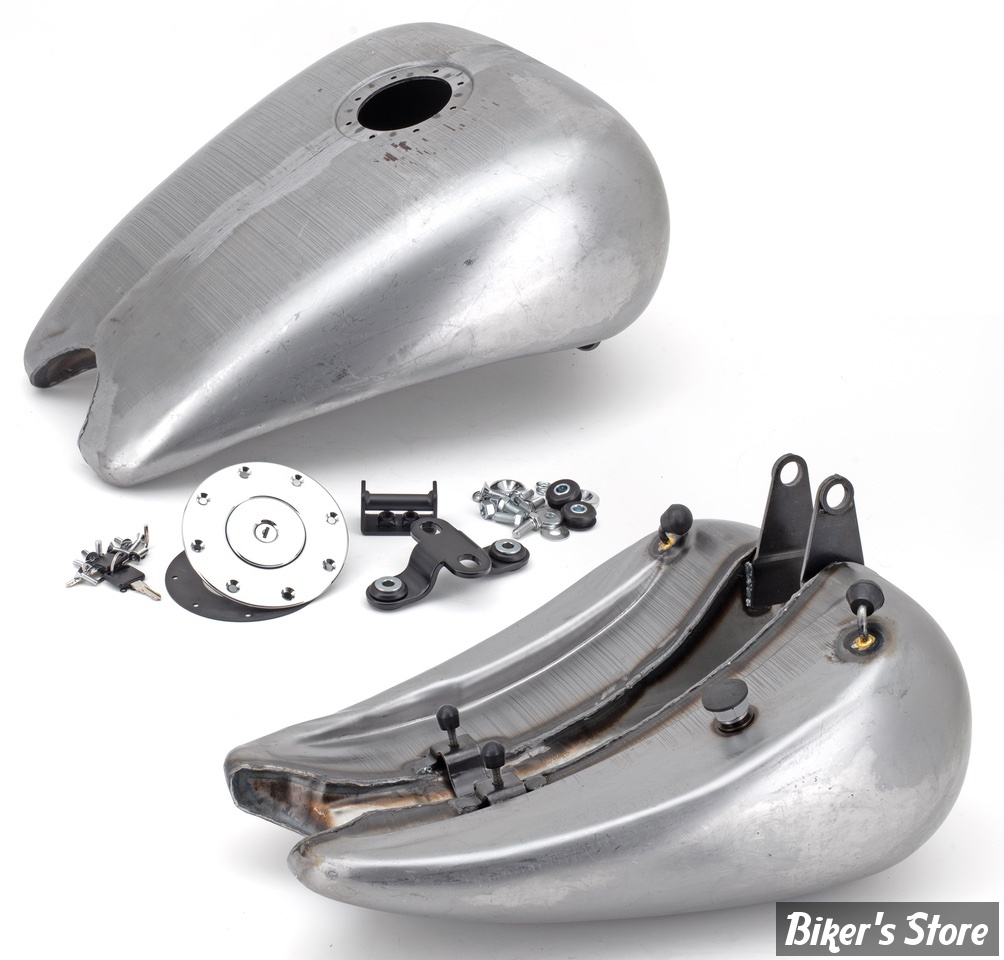 RESERVOIR D'ESSENCE - 4.2 GALLONS - SOFTAIL 1984/1999 - ALLONGÉ DE 2" / EN UNE PARTIE - CAPACITE : 4.2 GALLONS - BOUCHON A VIS UNIQUE