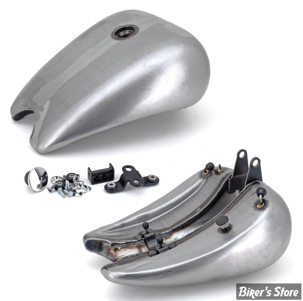 RESERVOIR D'ESSENCE - 4.2 GALLONS - SOFTAIL 1984/1999 - ALLONGÉ DE 2" / EN UNE PARTIE - CAPACITE : 4.2 GALLONS - BOUCHON POP UP CHROME