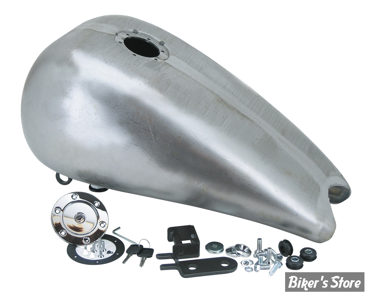 RESERVOIR D'ESSENCE - 3.8 GALLONS - SOFTAIL 1984/1999 - ALLONGÉ DE 3"  - CAPACITE : 3.8 GALLONS / 14 LITRES - BOUCHON TRAPPE AVIA A CLEFS