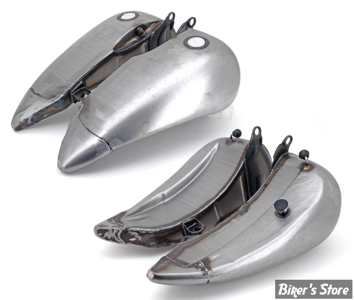 RESERVOIR D'ESSENCE - 5.4 GALLONS - SOFTAIL 1984/1999 - ALLONGÉ DE 4" / EN DEUX PARTIES - CAPACITE : 5.4 GALLONS - POUR BOUCHONS A VIS
