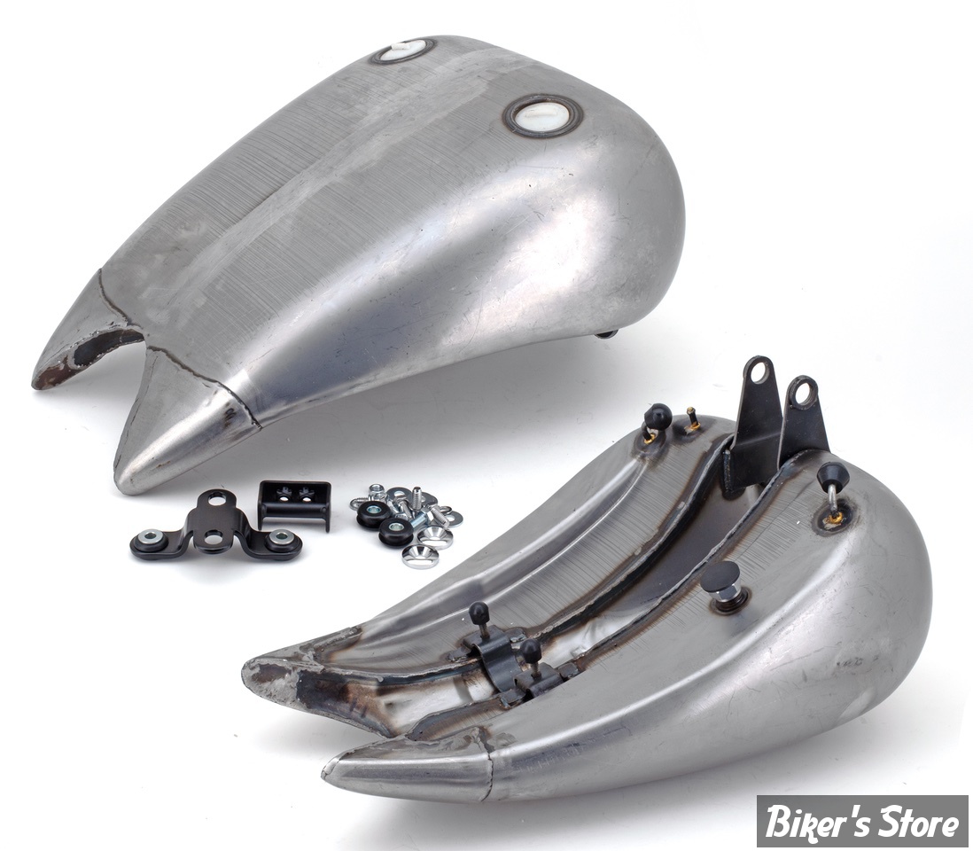 RESERVOIR D'ESSENCE - 4.2 GALLONS - SOFTAIL 1984/1999 - ALLONGÉ DE 4" / EN UNE PARTIE - CAPACITE : 4.2 GALLONS - BOUCHONS A VIS DOUBLE