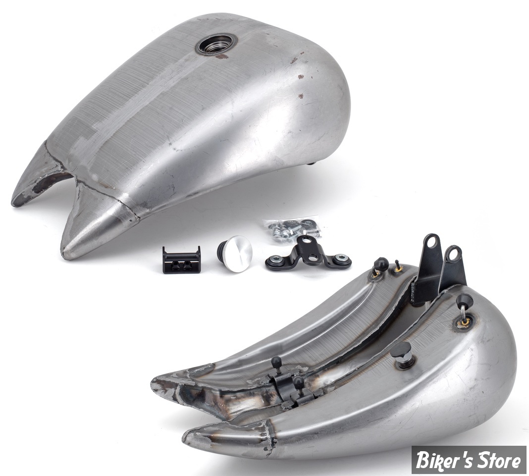 RESERVOIR D'ESSENCE - 4.2 GALLONS - SOFTAIL 1984/1999 - ALLONGÉ DE 4" / EN UNE PARTIE - CAPACITE : 4.2 GALLONS - BOUCHONS POP UP A PEINDRE