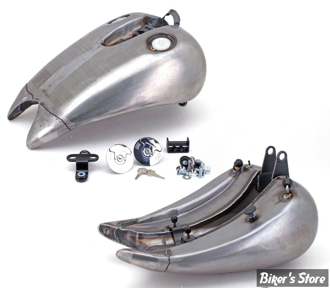 RESERVOIR D'ESSENCE - 4.2 GALLONS - SOFTAIL 1984/1999 - ALLONGÉ DE 4" / EN UNE PARTIE POUR CONSOLE- CAPACITE : 4.2 GALLONS - BOUCHONS 1/4 DE TOUR AFFLEURANT COMPRIS