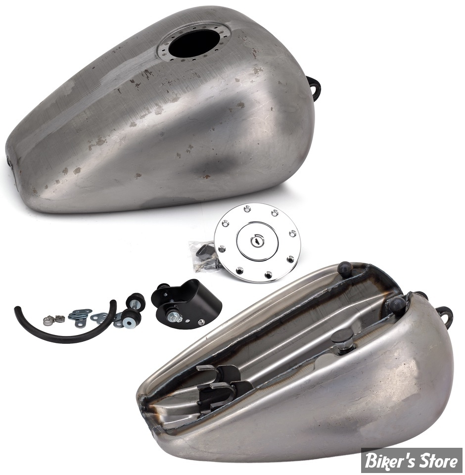 RESERVOIR D'ESSENCE - 3.8 GALLONS / 14.40 LITRES - SPORTSTER 82/03 - OEM 00000-00 - SPORT-BOB - 14.4 LITRES - TRAPPE AVIA CENTRALE