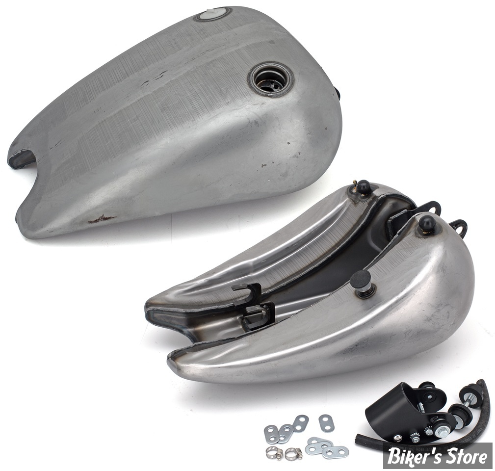 RESERVOIR D'ESSENCE - 4.0 GALLONS / 15.10 LITRES - SPORTSTER 82/03 - OEM 00000-00 - SPORT-BOB RALLONGE DE 2" - BOUCHON A VIS DOUBLE