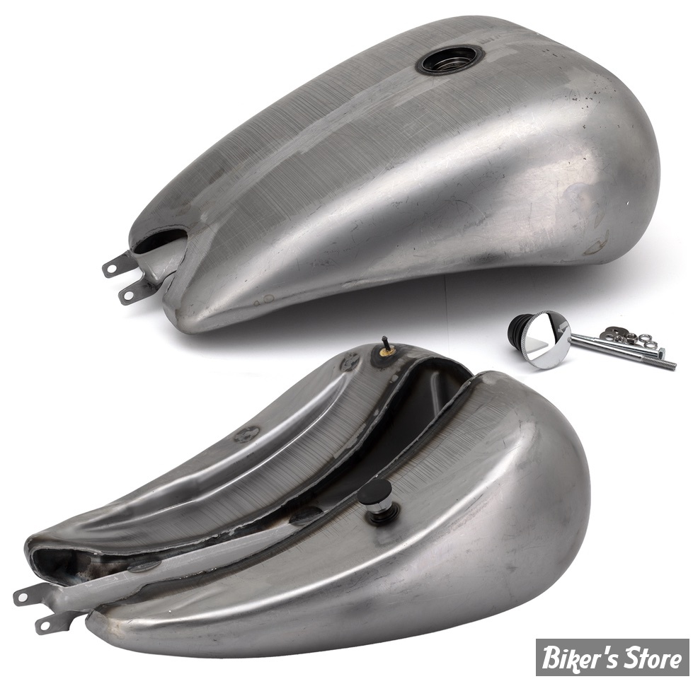 RESERVOIR  D'ESSENCE - 4.0 GALLONS / 15.10 LITRES - SPORTSTER 04/06 - OEM 00000-00 - RALLONGE DE +2" - OUCHON POP UP