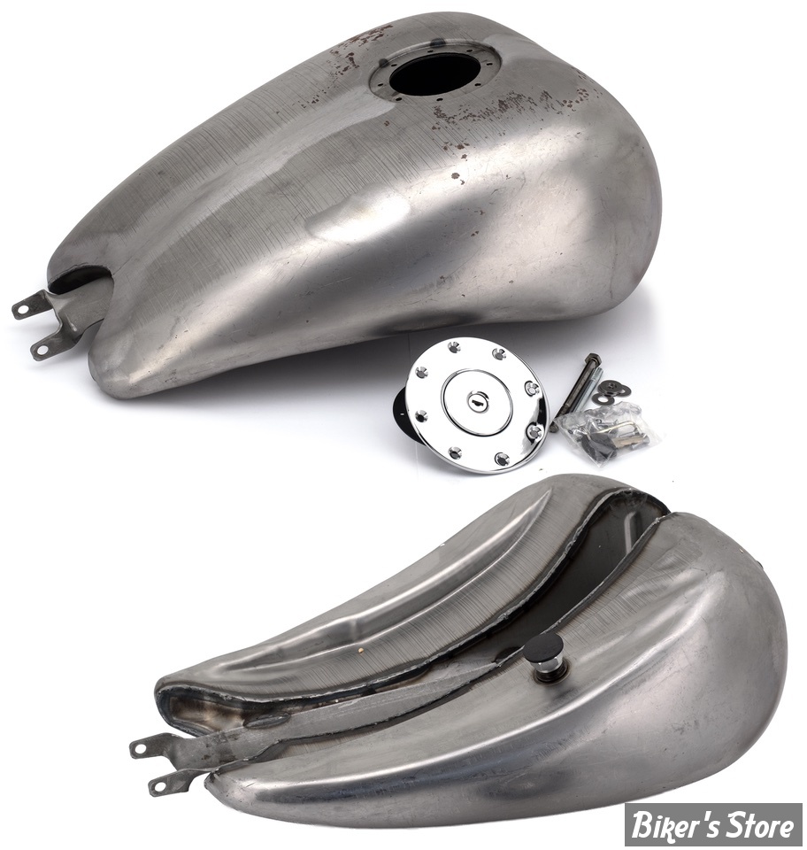 RESERVOIR  D'ESSENCE - 4.0 GALLONS / 15.10 LITRES - SPORTSTER 04/06 - OEM 00000-00 - RALLONGE DE +2" - BOUCHON TRAPPE AVIA