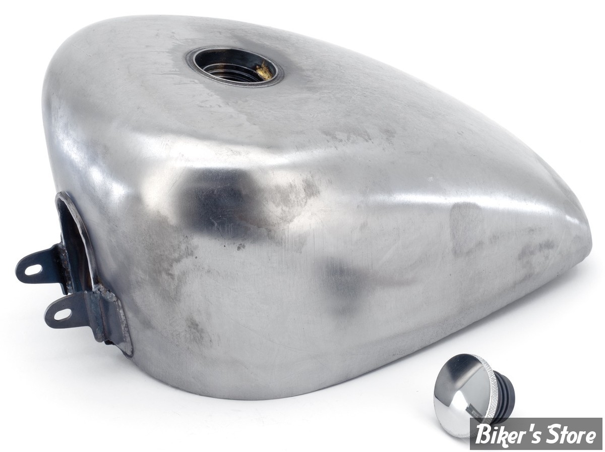 RESERVOIR D'ESSENCE - 3.1 GALLONS / 11.50 LITRES - SPORTSTER 82/94 - OEM 00000-00 - PEANUT - KING - Complet avec en bouchon Pop-Up chromé 