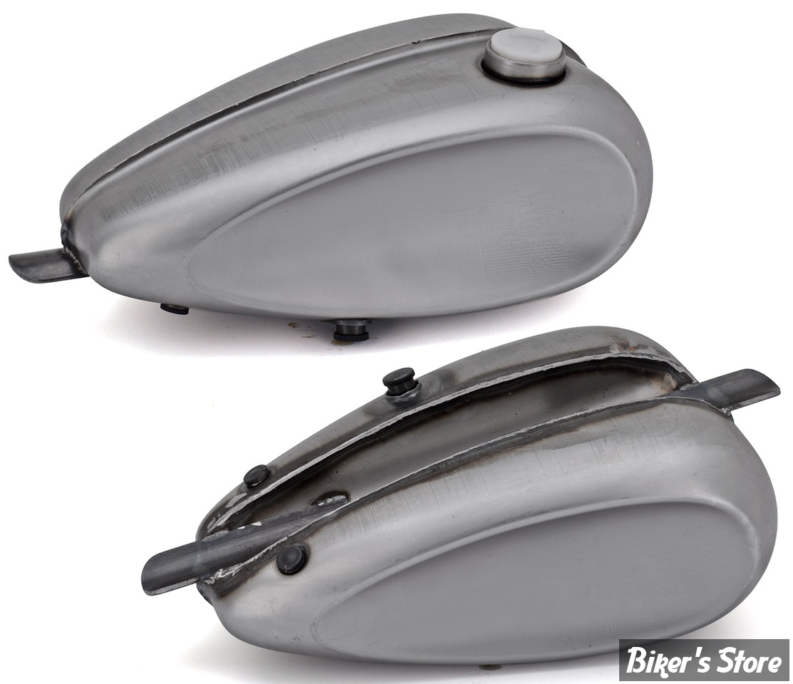 RESERVOIR TYPE MUSTANG - 3.1 GALLONS / 11.50 LITRES - RESERVOIR MUSTANG LAREDO - DISHED / RAINURÉ - Avec bouchon latéral droit pour bouchon de réservoir de type serrure à came 